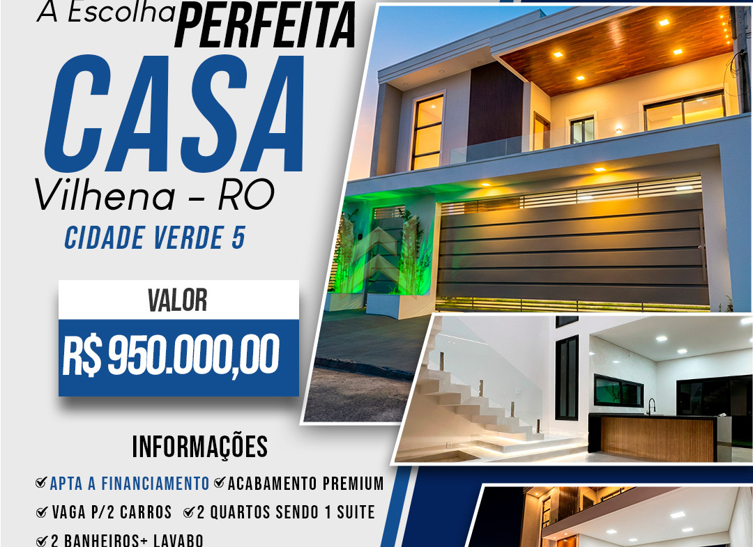 Casa alto padrão a venda vilhena
